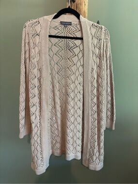162.) Classic Editions / Cotton / Crochet Cardigan